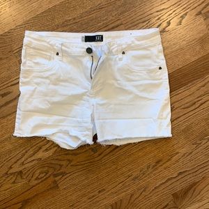 White jean shorts
